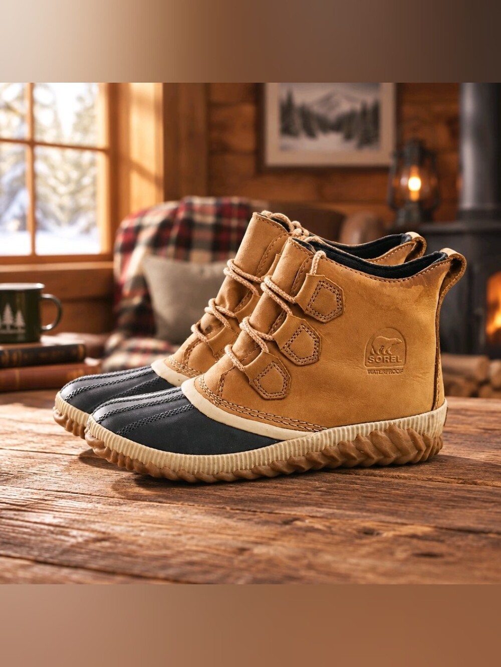 Women's Sorel Out N About Waterproof Leather Duck Boots: Size 8.5